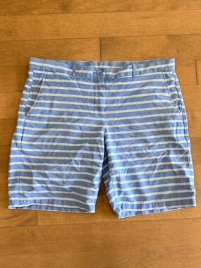 GAP Khakis Boyfriend Roll-Up Striped Shorts Size 10